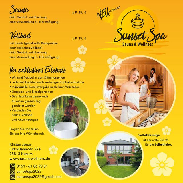 Sunset Spa - Sauna & Wellness Herr Stephan Jonas - Flyer